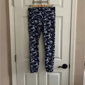 Fabletics Medium blue camo leggings ~ Powerhold.